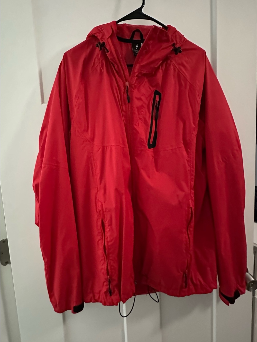 Specialized Red Hooded Rain Jacket for Men